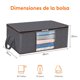 thumbnail image 3 of Bolsa de almacenamiento plegable para ropa, organizador de armario con asa reforzada, tela resistente y transparente para suéteres, abrigos, camisetas, mantas, paquete de 6, color gris, 3 of 8