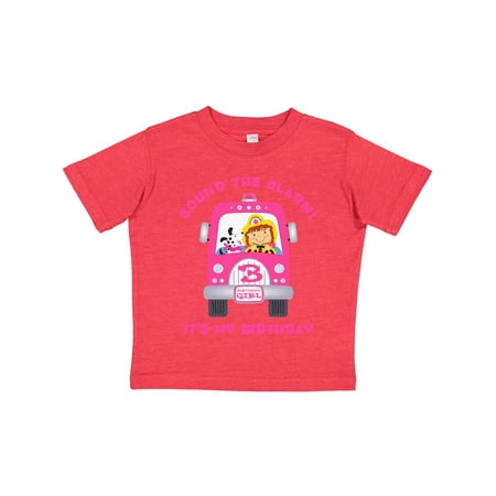 

Inktastic Fire Truck Girl 3rd Birthday Gift Toddler Toddler Girl T-Shirt