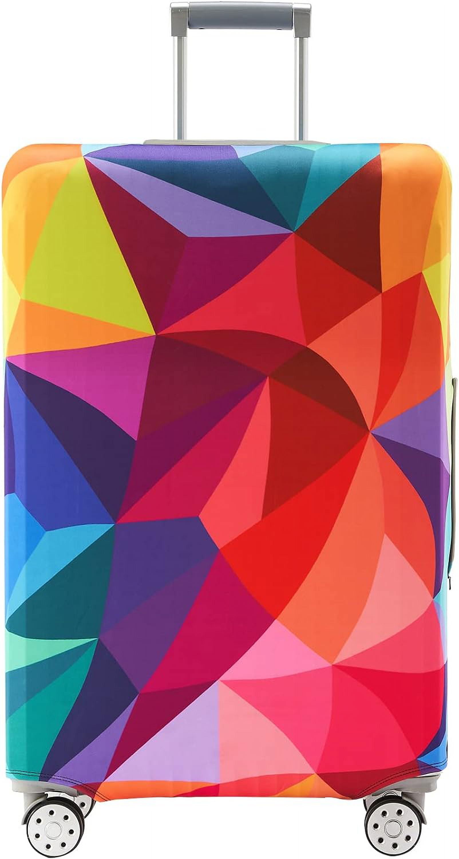 HSHDLDF Travelkin Luggage Covers For Suitcase Tsa Approved Suitcase Cover Protector Fit 18-32 Inch Luggage Colorful Geometry M(22-25inch suitcase) Fashion