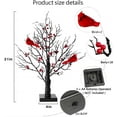 thumbnail image 7 of Minibee Vintage Glowing Tree with Cardinals, 21" LED Vintage Glowing Tree with Red Berries and Birds Tabletop Holiday Decorations, 7 of 7