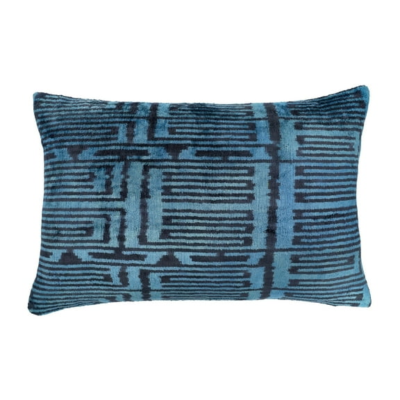 Skyline Silk Velvet Ikat Pillow, 16" X 24" Case Only