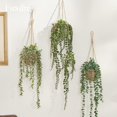 thumbnail image 3 of Set de 3 plantas colgantes artificiales miniatura en canasta para decoración de pared sala baño estante hogar interiores, 3 of 8