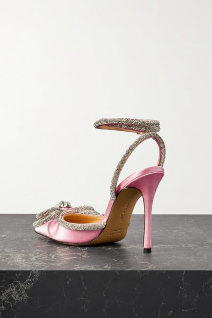 110mm Double Bow Satin Pumps