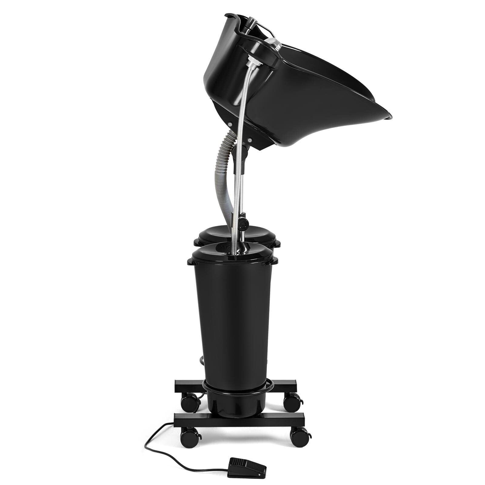 Artist hand Portable Shampoo Bowl Barber Salon Hair Washing Station w/Electric Pump,2 10L Buckets,2 Spray Heads,Drain Hose