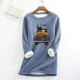 thumbnail image 1 of Chemises de Nuit pour Femmes à Col Rond, Manches Longues, Imprimé d'Halloween, Hauts en Molleton d'Automne, 1 of 6
