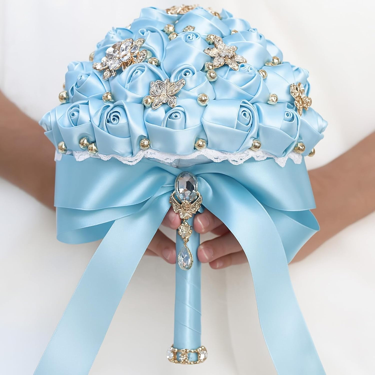 Baby Blue Satin Ribbon – 1 1/2'' x 100 Yards Polyester Light Blue Ribbon for Gift Wrapping, Baby Shower, Wedding, Party Decoration, DIY Crafts, Floral Bouquets and Wreath Bows