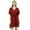 Maroon, variant on Bimba Women's V-Neck Tassel Kaftan Short Drawstring Waist Caftan Beachwear Coverup Dress