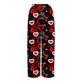 thumbnail image 7 of Women's Fashion Pocket Valentine's Day Print Stretch Adjustable Drawstring Wide Leg Pants, Elastic Waist Holiday Pants, Casual Lounge Wear for Women,Deep Red,2XL, 7 of 7