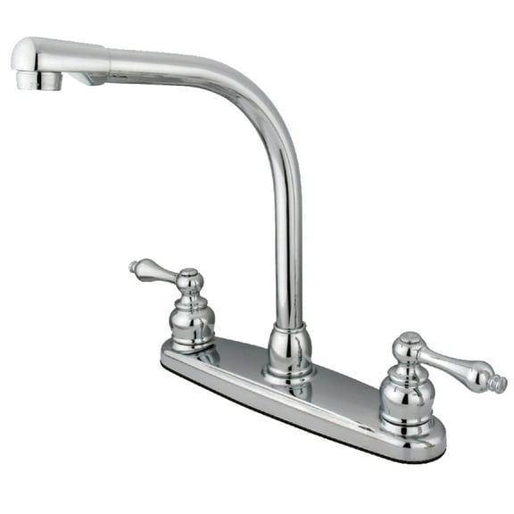 Kingston KB711ALLS Victorian Two-Handle 2-Hole 8" Centerset Kitchen Faucet in Polished Chrome