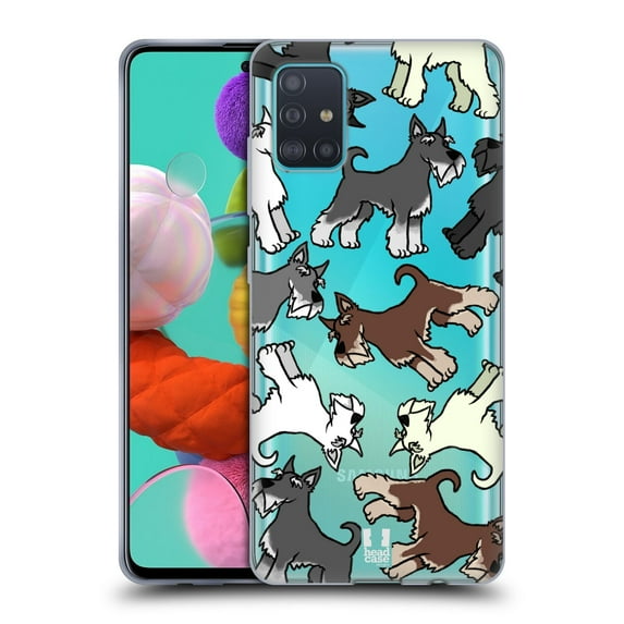Head Case Designs Dog Breed Patterns 2 Miniature Schnauzer Soft Gel Case Compatible with Samsung Galaxy A51 (2019)