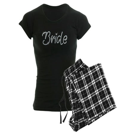 Blue Plaid Rhinestone - CafePress - Faux Rhinestone Bride - Women's Dark Pajamas