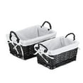 thumbnail image 1 of Cheungs UW-9750-2BKL Willow Rectangular Storage with Liner, Black - Set of 2, 1 of 1