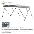 thumbnail image 3 of Seamander 3Bow Bimini Top 6'Lx61-66"W,Gray, 3 of 4