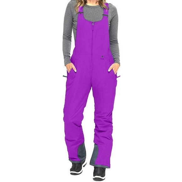 FADAACAI Womens Ski Suit Women's Insulated Ski Bib Overalls Winter Snowboarding Pants Sleeveless Ski Adjustable Strap Jumpsuit Ski Jumpsuit Women Ski Outfits for Women Purple XL Clearance!