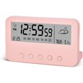 thumbnail image 1 of Reloj despertador digital Meskcv con cuenta regresiva clima luz nocturna rosa, 1 of 5