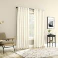 thumbnail image 5 of No. 918 Dover Tonal Geometric Semi-Sheer Back Tab/Rod Pocket Curtain Panel, 52"W x 84"L, Cream, 5 of 7