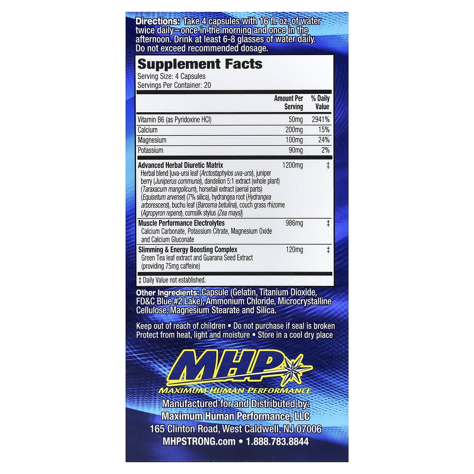 MHP XPEL, Maximum Strength Herbal Diuretic, 80 Capsules