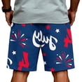 thumbnail image 4 of CIENVNSTG Men's Patriotic USA Flag Print Shorts Drawstring Elastic Waist Casual Shorts for Independence Day Party Sky Blue S, 4 of 6