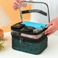 thumbnail image 4 of Lingge bolsa de cosméticos portátil de doble capa, bolsa de aseo de cuero PU de alto valor, bolsa de almacenamiento de cosméticos multifuncional portátil para mujer, 4 of 5