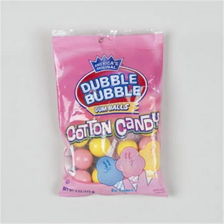BUBBLE GUM DUBBLE BUBBLE 4 OZ COTTON CANDY PEG BAG 3 ASST FLAV, Case Pack of 12