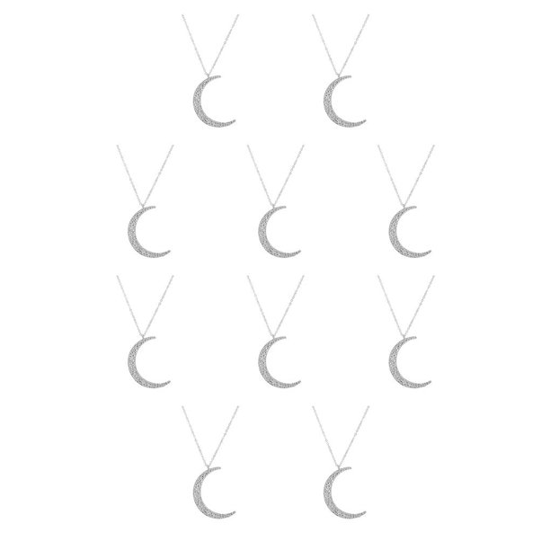 Collar de cadena Qarigey Exquisito Ajustable Luna Oro Plata Colgantes largos y elegantes