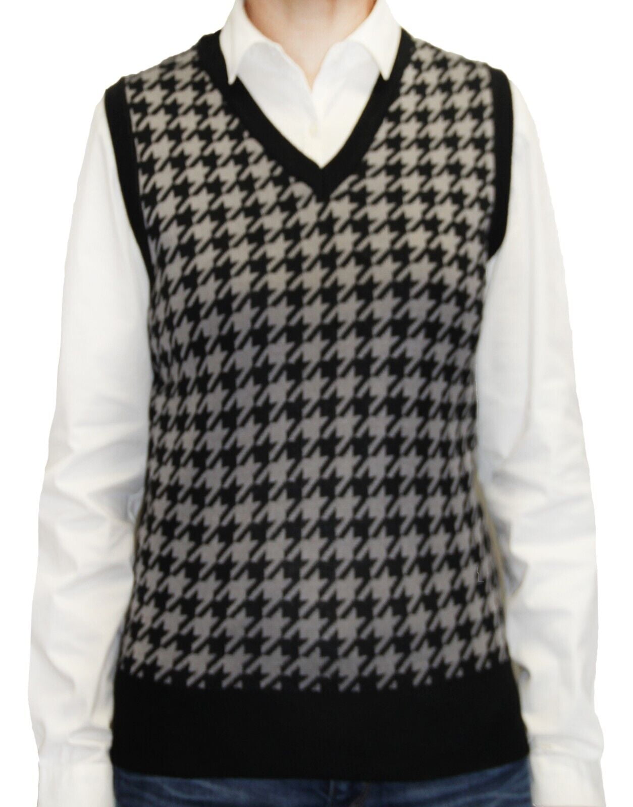 Blue Ocean Womens Houndstooth Sweater Vest (lsv269)