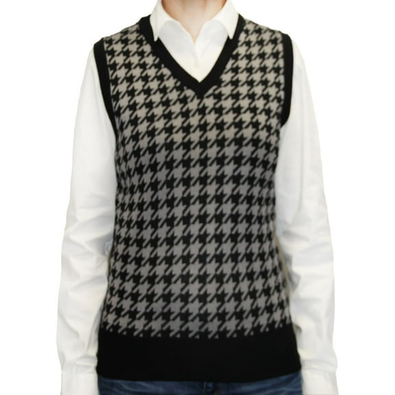 Blue Ocean Womens Houndstooth Sweater Vest (lsv-269)