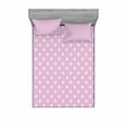 thumbnail image 2 of Ambesonne Nature Fitted Sheet & Pillow Sham Set, Abstract Fractal Circle, Twin, White and Lilac, 2 of 3