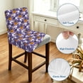 thumbnail image 4 of Halloween Bar Stool Cover Set of 4, Orange Pumpkin Funny Ghost Black Cat Purple Stretch Bar Chair Cover, Removable Washable Pub Counter Stool Chair Slipcover for Kitchen Dining Room Pub Cafe, 4 of 9