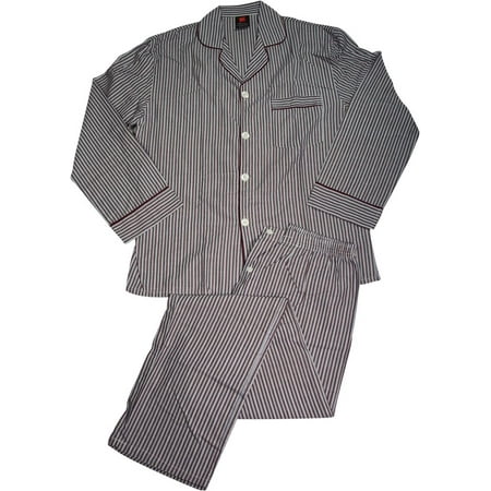Hanes Men's and Big Men's Long Sleeve Long Leg Woven Pajama Set, 2-Piece