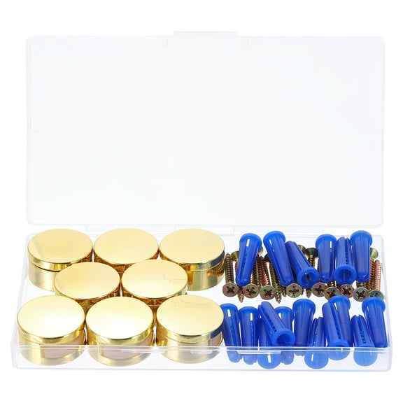 Uxcell 8Pcs Mirror Clips, Mirror Mounting Hardware with Screws & Anchors, Gold