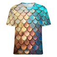 thumbnail image 5 of Mermaid Fish Scales Women's T-Shirt Short Sleeve T Shirts Tops Tee Ladies Loose T, 5 of 6