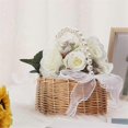 thumbnail image 5 of Pastoral Style Wicker Flower Basket with Pearl Handle,Elegant Wedding and Home Decoration Accessorie, 5 of 5