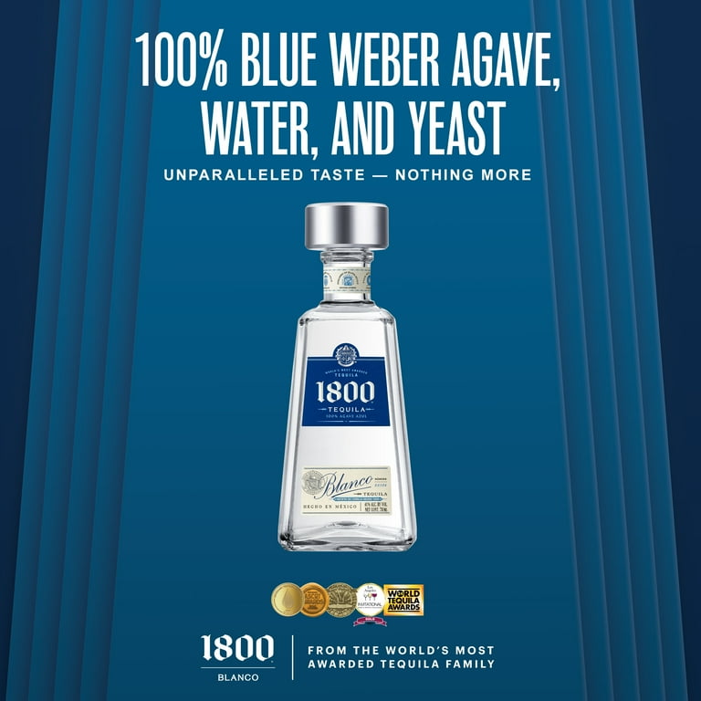 1800® Tequila Blanco, 750 ml Glass Bottle, 40% ABV - Walmart.com 1800® Tequila Blanco, 750 ml Glass Bottle, 40% ABV - Walmart.com