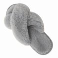 thumbnail image 1 of Women's Cross Strap Slippers Soft Plush Furry Comfortable Open Toe Indoor Shoes Indoor 42-43 (us Size Us 11-12) Grey, 1 of 4
