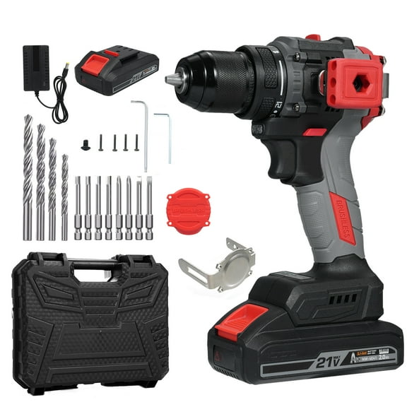 Electric drill,Drill Set With Battery And Drill With Reable Driver Kit With Set 21v Drill Driver Drill With Battery 21v Drill Torque 55n.m 2 And R Torque Plug & 2 Battery