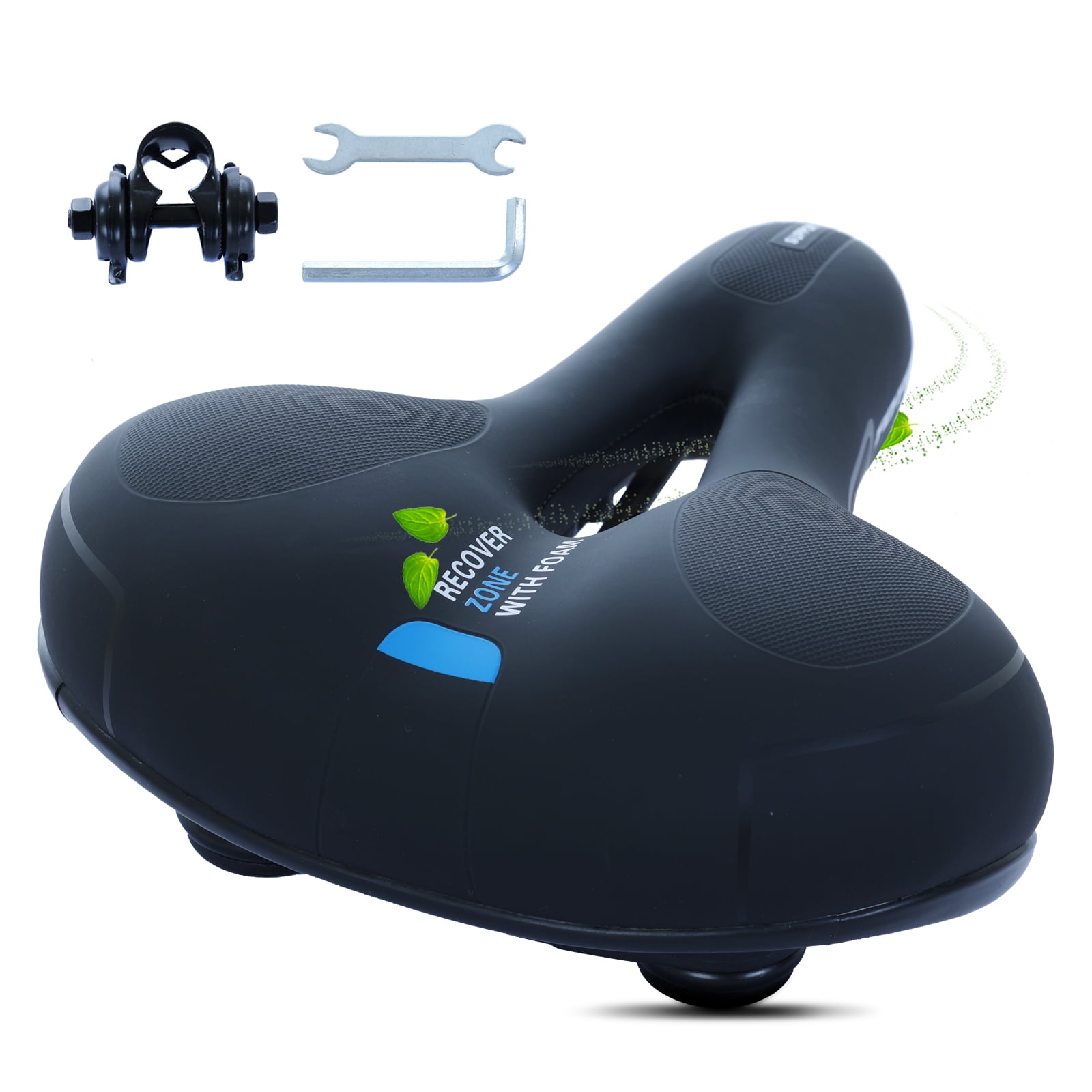 Totem Wide Comfortable Soft Foam Bike Saddle Breathable and Dual Shock