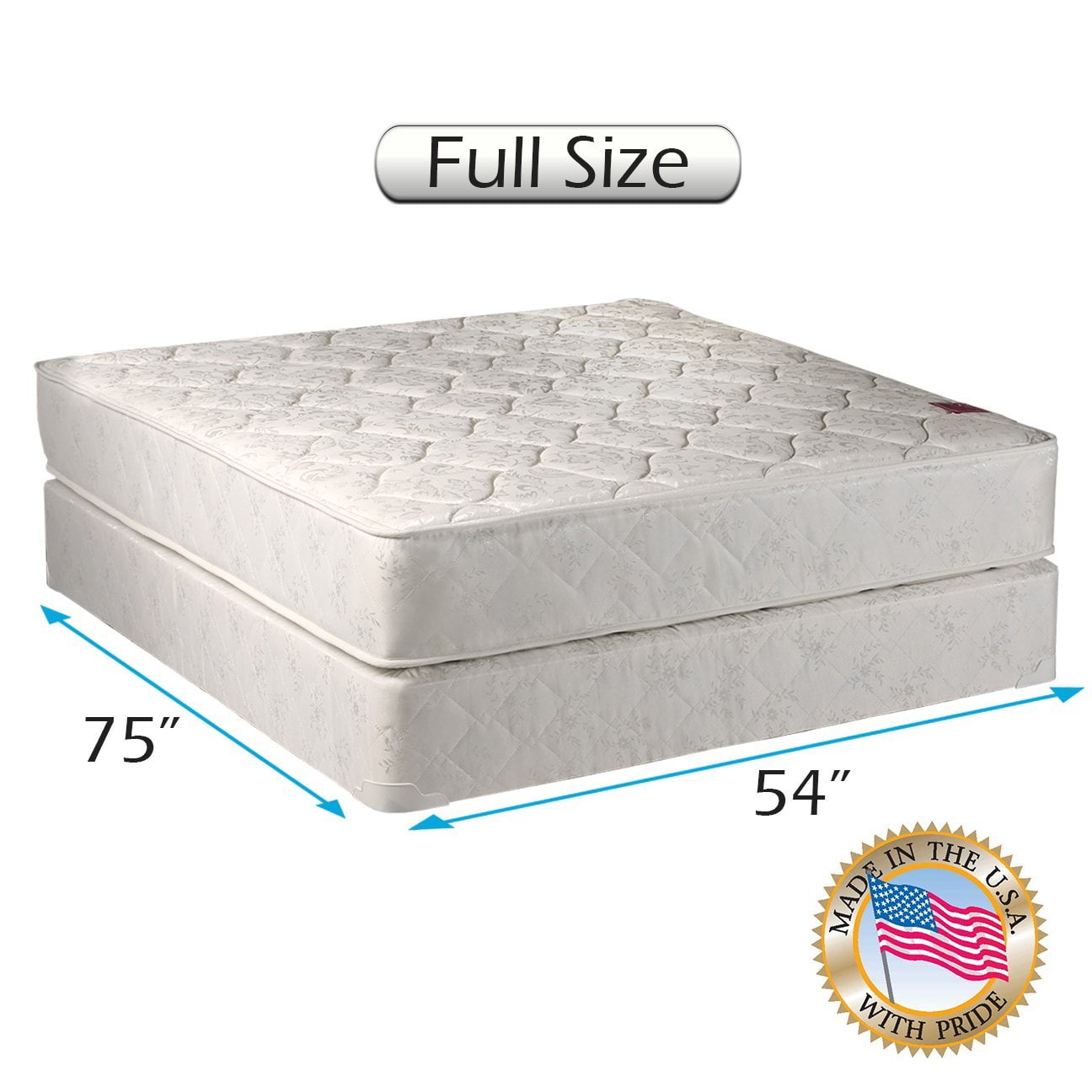 Legacy 2sided Gentle Firm Full Size Mattress Set with Bed Frame