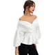 thumbnail image 4 of Blusa de manga larga con cuello en V y volantes para mujer Adepaton WRMH-231-12, 4 of 4