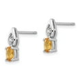 thumbnail image 2 of Real 14kt White Gold Citrine and Diamond Post Earrings; for Adults and Teens; for Women and Men, 2 of 3
