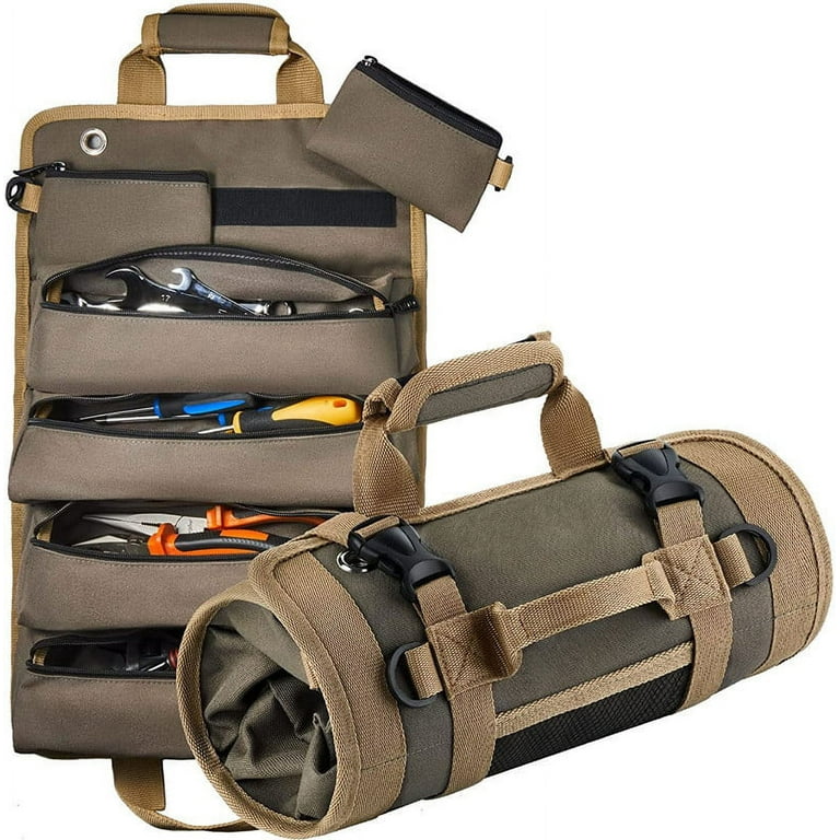 Tool Bag, Heavy Duty Roll Up Tool Bag Organizer With 5 Tool