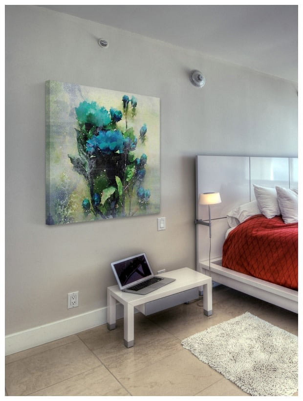 Marmont Hill - "Blue Garden Bloom" by Irena Orlov Painting Print on Wrapped Canvas