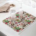 thumbnail image 5 of Christmas Dish Drying Mat for Kitchen Counter, Western Cow Cactus Xmas Balls Botanical Rustic Baby Bottle Microfiber Drying Pad, Absorbent Coffee Cup Dishes Drainer Mats 16"x18", 2 Pcs, 5 of 6