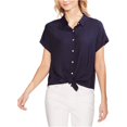thumbnail image 1 of Vince Camuto Blusa con botones en la parte delantera y nudo para mujer, azul, grande Vince Camuto Abotonar, 1 of 2
