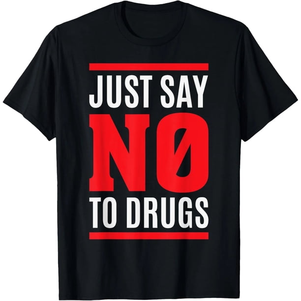 Playera Retro "Solo Di No a las Drogas" - T-Shirt Anti Drogas para Mujer