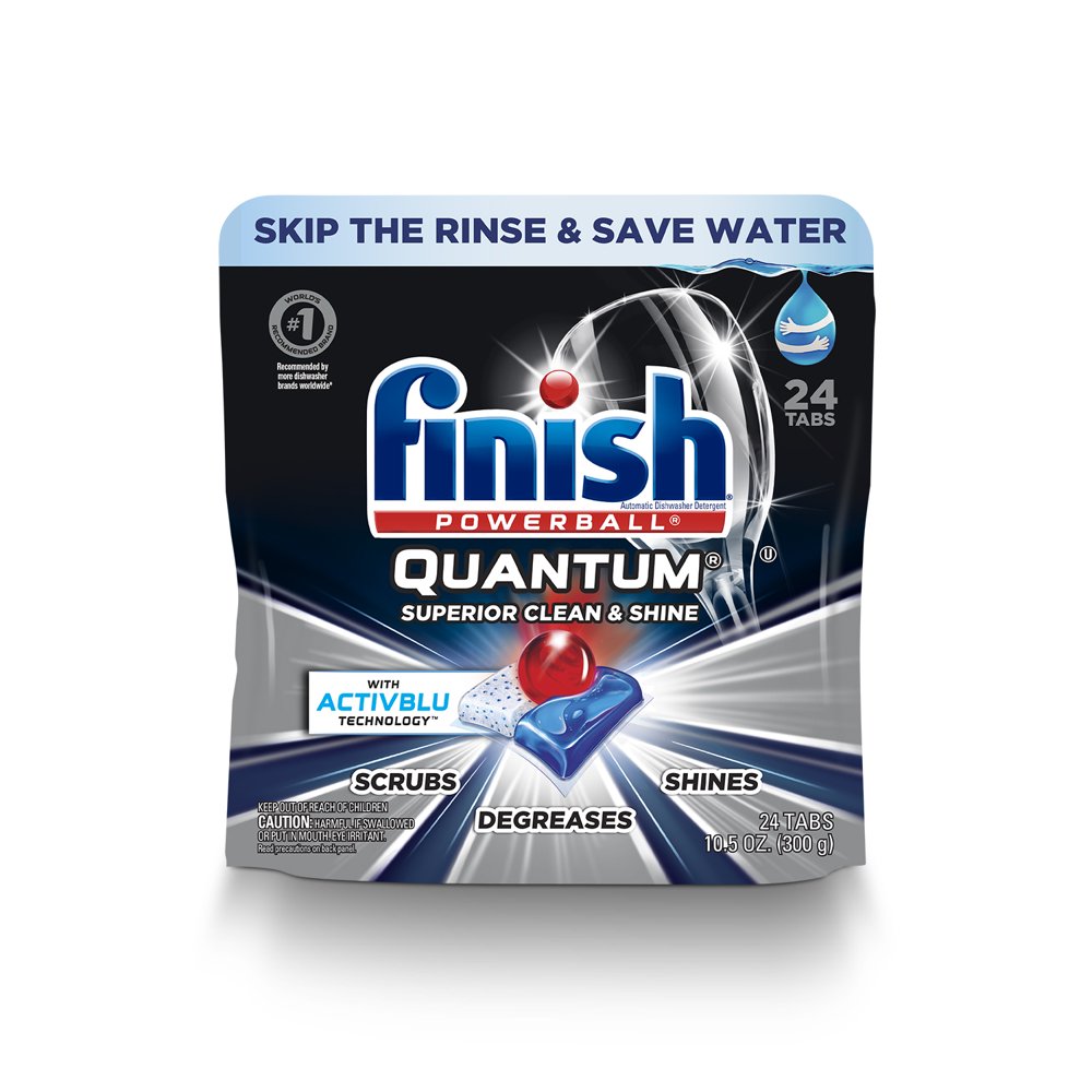 Finish Quantum 24ct with Activblu Technology, Dishwasher Detergent Tabs