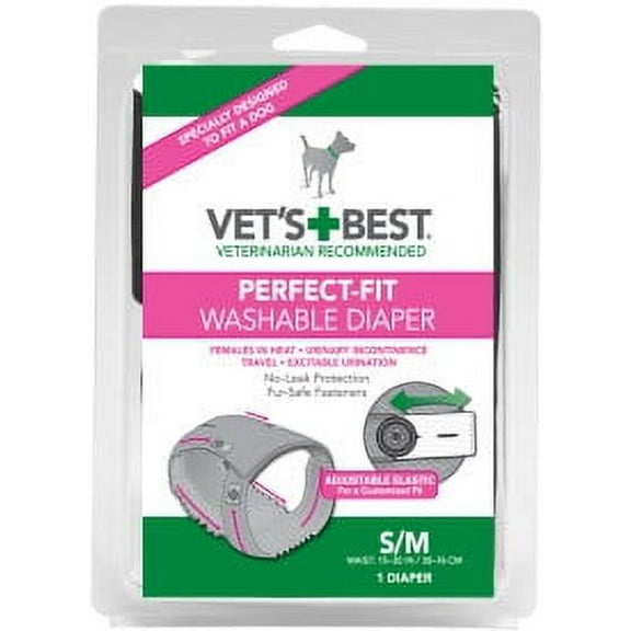 Vet's Best Perfect Fit Washable Female Dog Diaper, S/M, 1Ct.