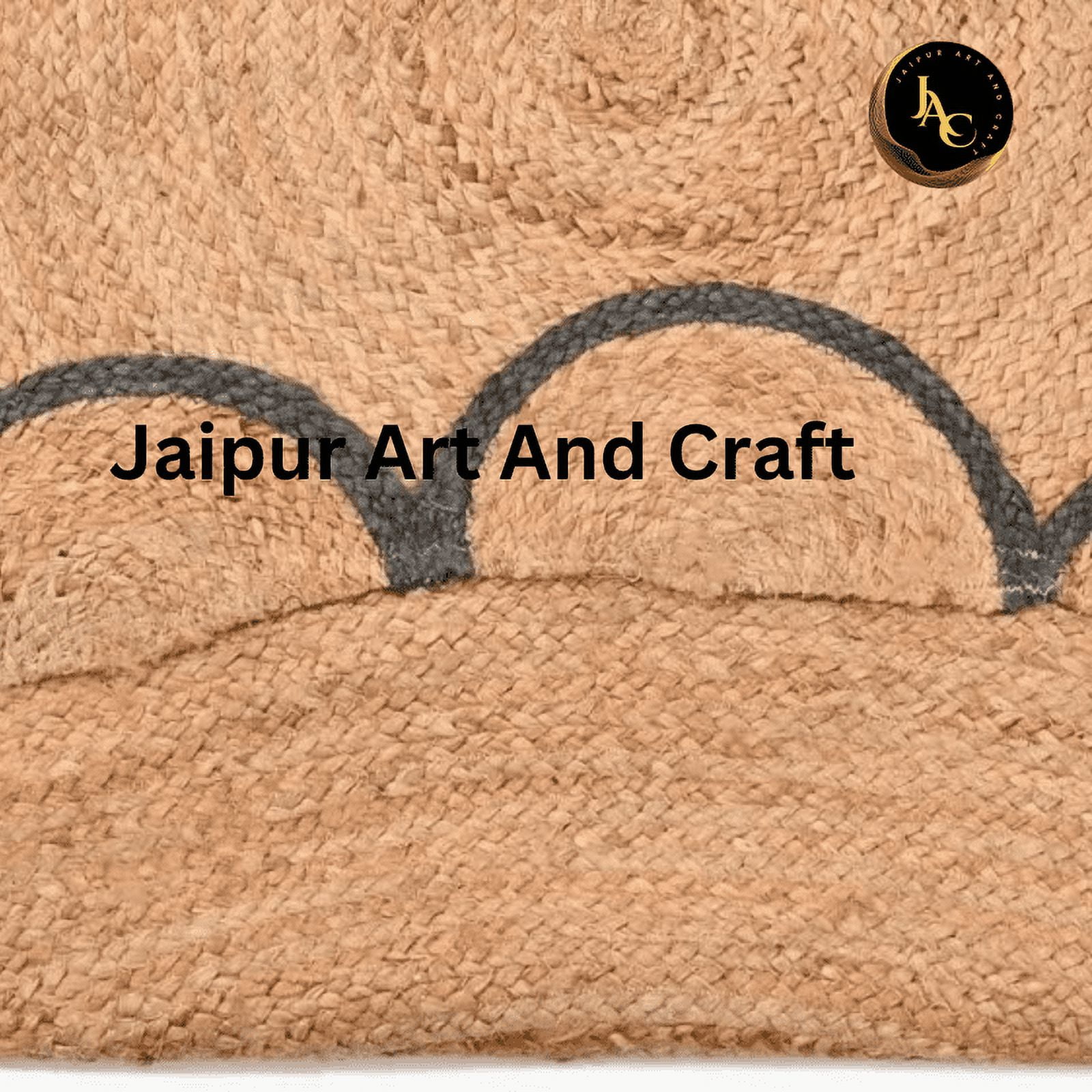 Jaipur Art And Craft Round Jute Area Rug Indian Natural Handmade Home Décor New Design Brown Rug (4x4 Sq Ft)