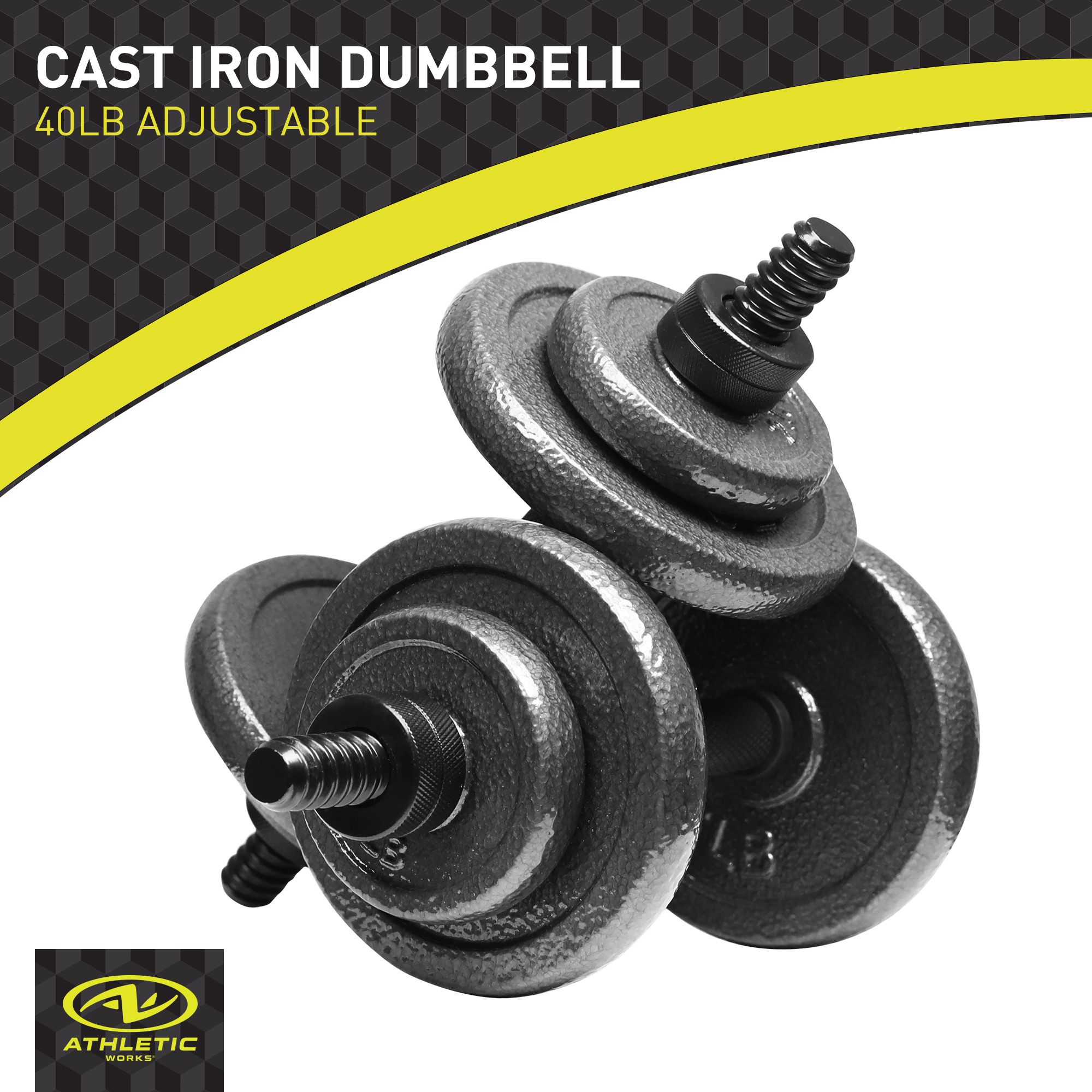 Athletic Works 40 lb Adjustable Cast Iron Dumbbell Set photo 6