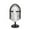 Silver Replica Medieval Knight Crusader Solid Mask Asymmetrical 9" x 10" x 18", variant on 20" Brass Metal Replica Medieval Ottoman Islamic Helmet with Black Wood Stand and Chainmail, by DecMode